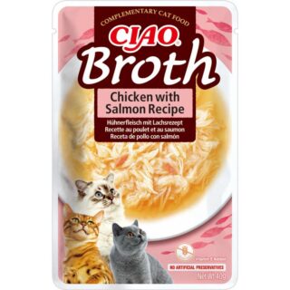 Churu Broth Sopa Pollo Con Salmón Sobres Para Gatos 12 x 40gr
