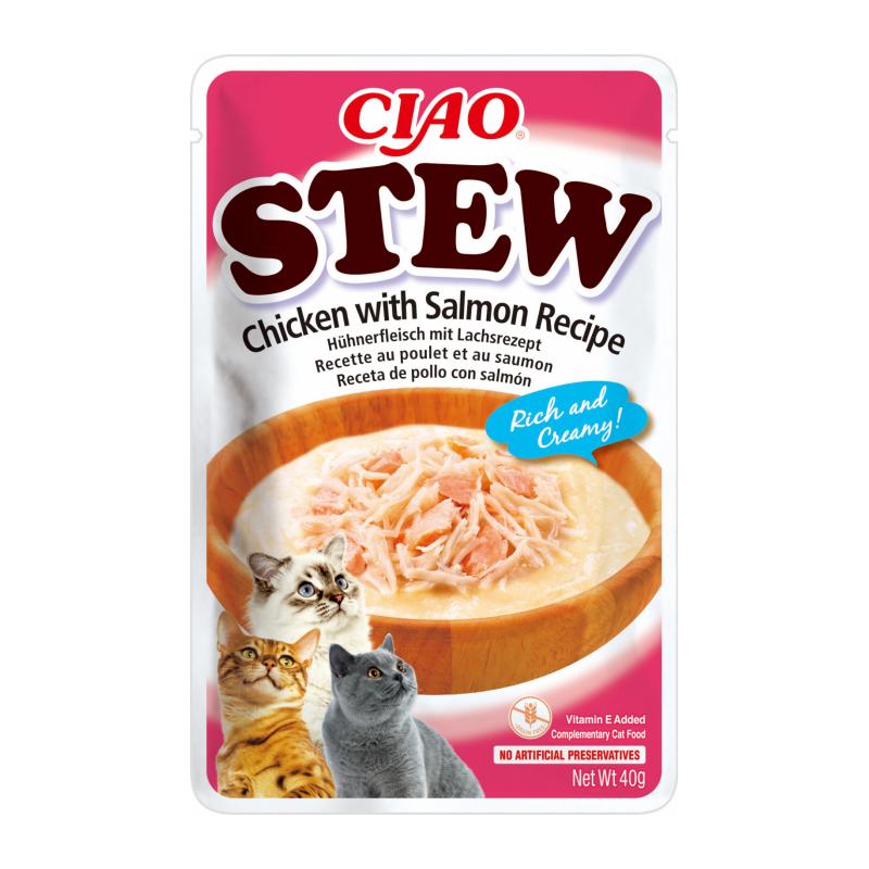 Churu Stew Estofado Pollo y Salmón Sobre Para Gatos 12 x 40gr