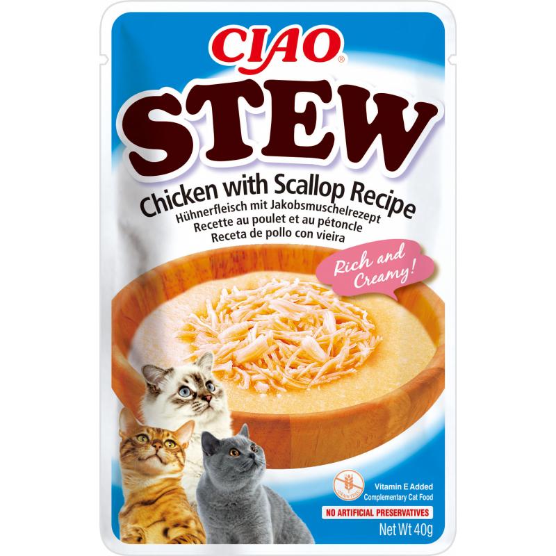 Churu Stew Estofado De Pollo y Vieira Sobre Para Gatos 12 x 40gr