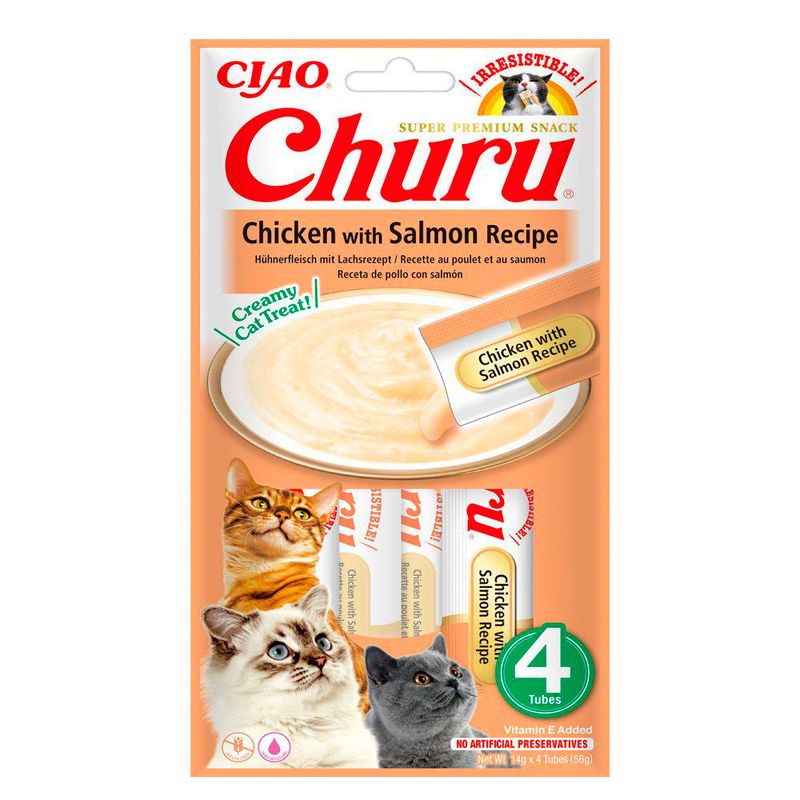 Churu Receta De Pollo Con Salmón para Gatos