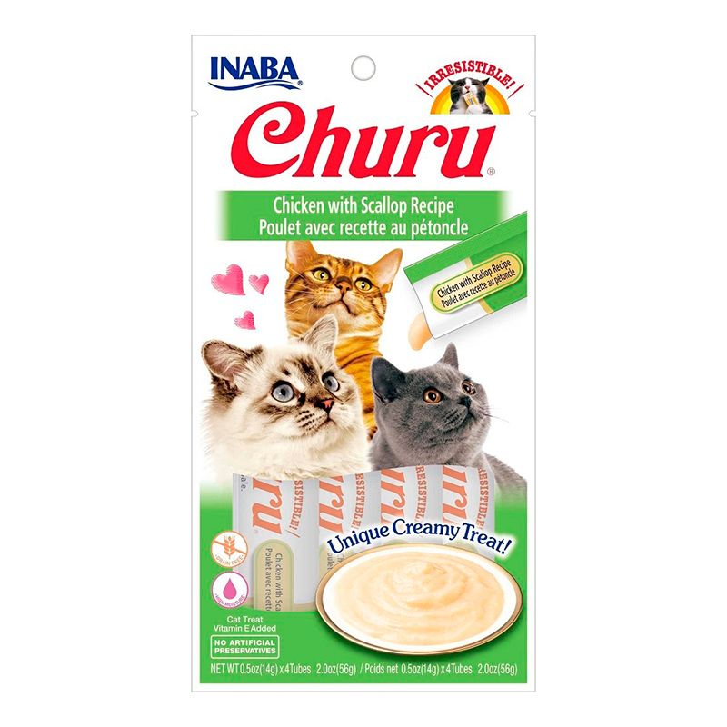 Churu Receta De Pollo Con Vieira para Gatos