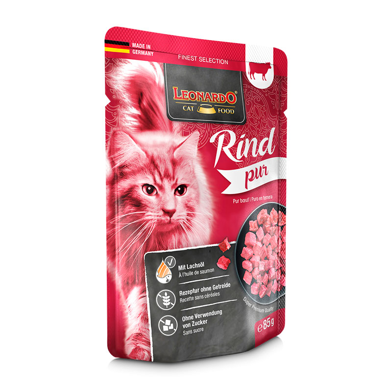 Leonardo Puro en Ternera Comida Húmeda para Gatos 16x85gr