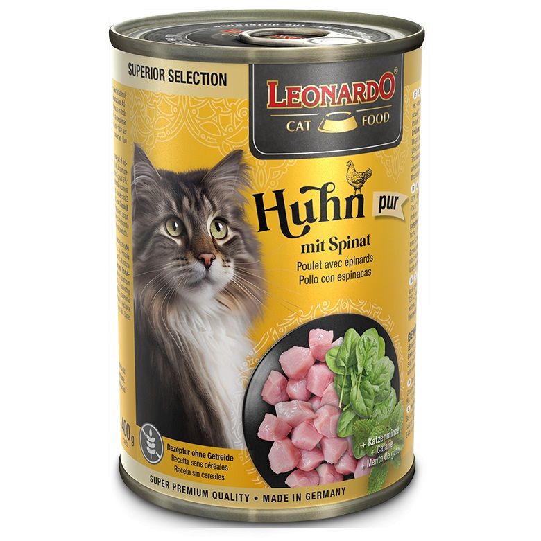 Leonardo Superior Selection Pollo y Espinacas Latas para Gatos - Imagen 2