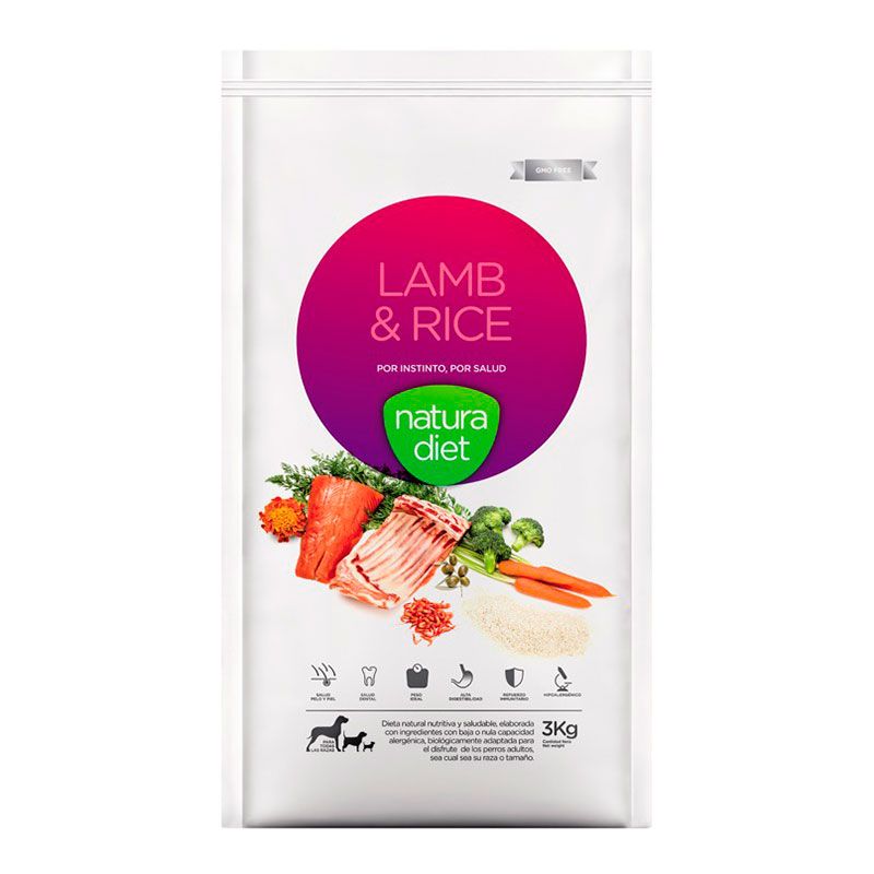 Natura Diet Cordero y Arroz Pienso para Perros