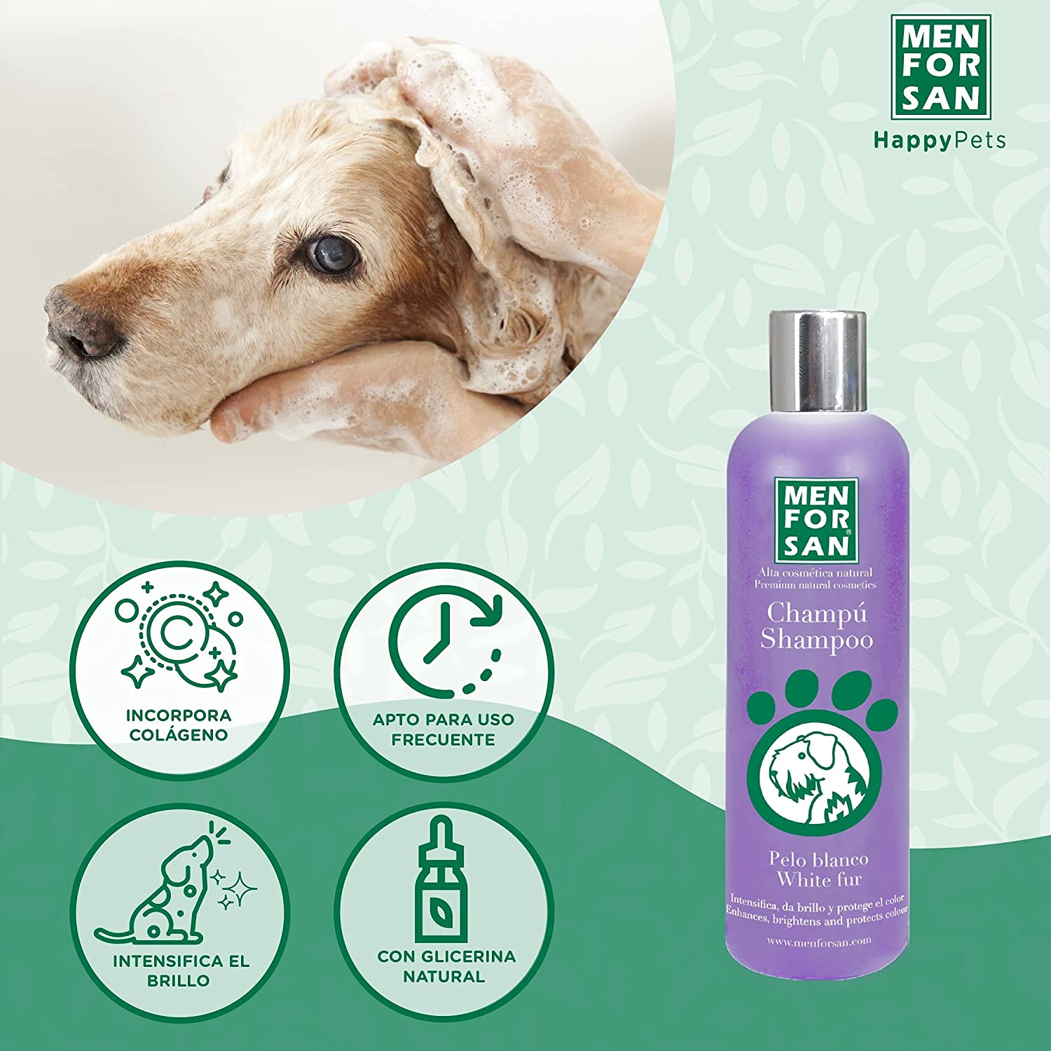 Menforsan Champú Perros Pelo Blanco 300ml - Imagen 2
